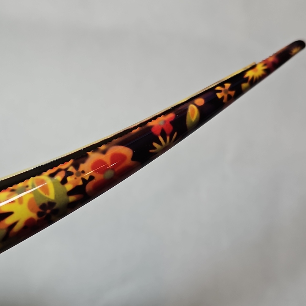 Floral Pattern Long Hair Clips - Pink & Orange - Picture 8 of 8